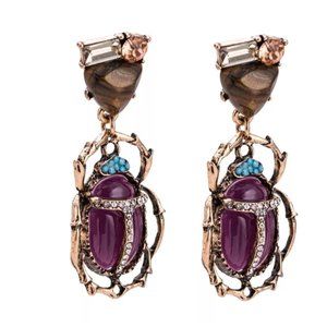 Anthropologie Purple Insect  Earrings